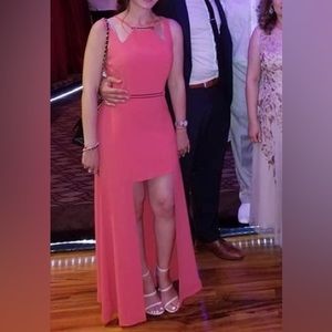 Halston Heritage cutout cocktail gown dress